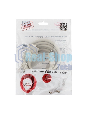 Кабель Gembird/Cablexpert VGA Premium,15M/15M,1.8м, тройной экран, феррит.кольца, пакет