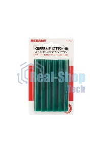 Клеевые стержни Rexant, Ø11 мм, 100 мм, зеленые, 6 шт., блистер