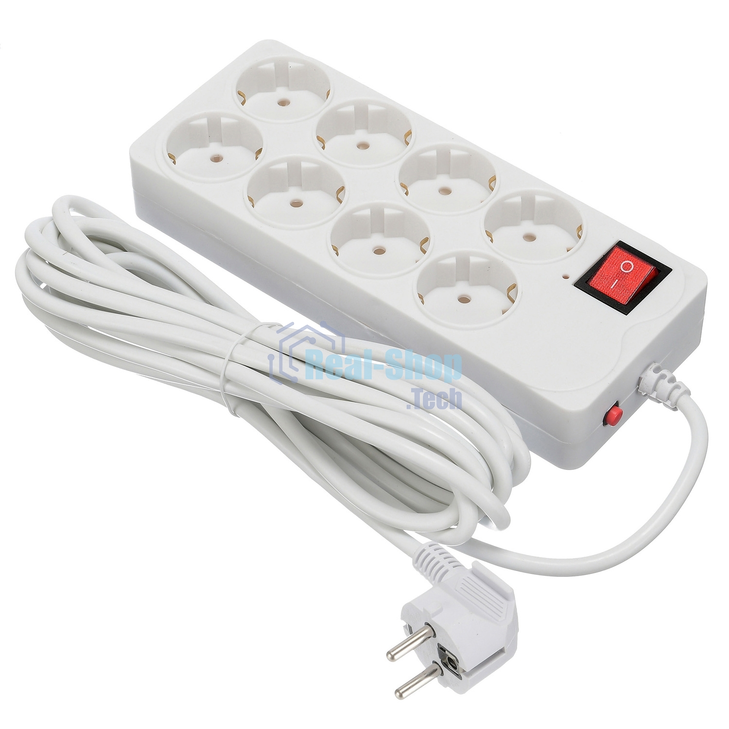 Сетевой фильтр Buro 800SH-5-W 5 м (8 розеток) белый (коробка)