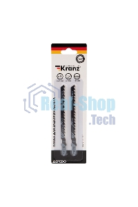 Пилка для электролобзика по дереву Kranz T244D 100 мм 6 зубьев на дюйм 8-60 мм фигурный рез (2 шт./уп.)