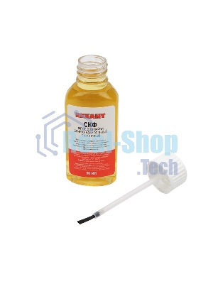Флюс для пайки Rexant, СКФ (спирто-канифольный), 30 мл, с кисточкой, флакон