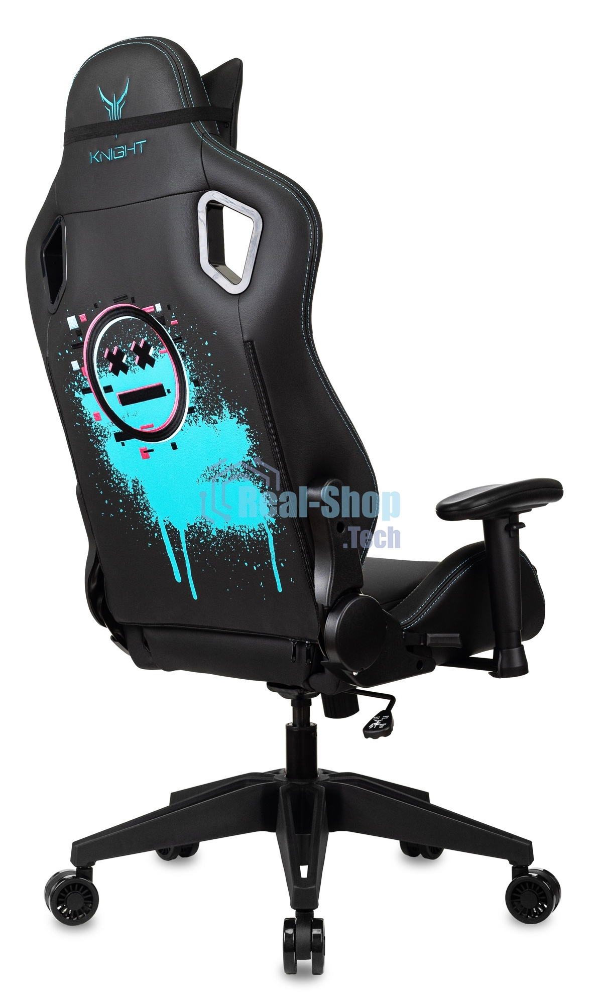 Кресло игровое Knight Outrid Smile черный эко.кожа крестов. пластик