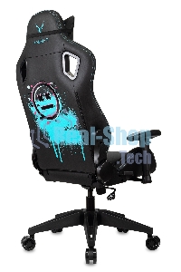 Кресло игровое Knight Outrid Smile черный эко.кожа крестов. пластик