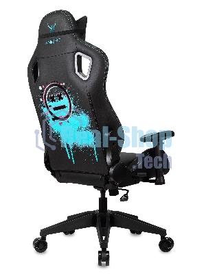 Кресло Knight Outrid Smile черный, экокожа, 120 кг, механизм качания