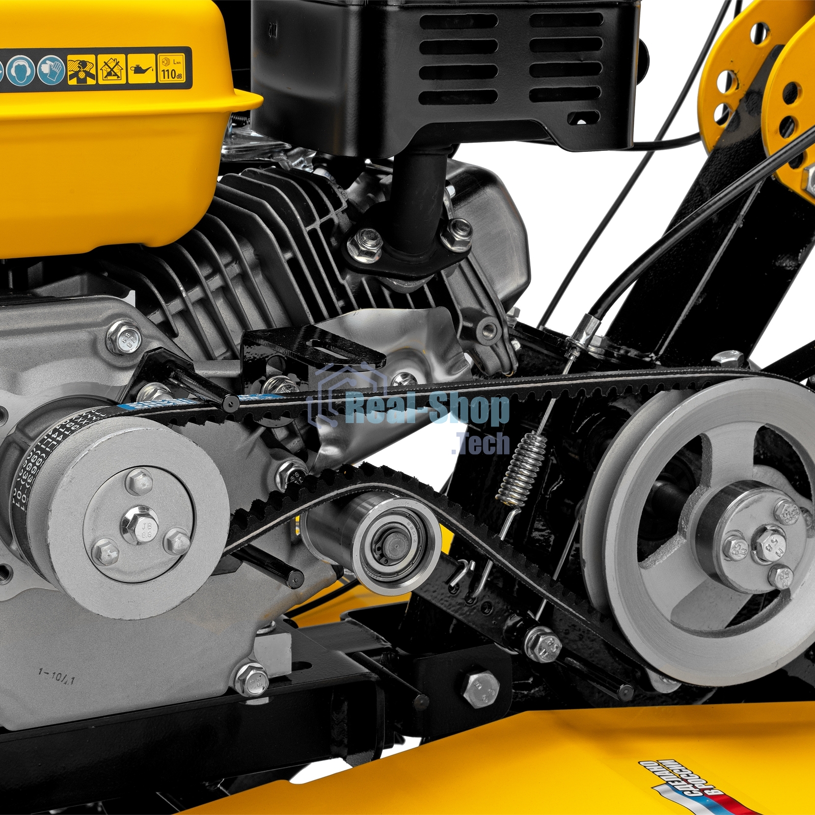 Мотоблок Denzel DPT-270SB, 7 л.с., ремен.сцеп, фрез 3х4, ШОМ, без колес, передачи 2В/1Н