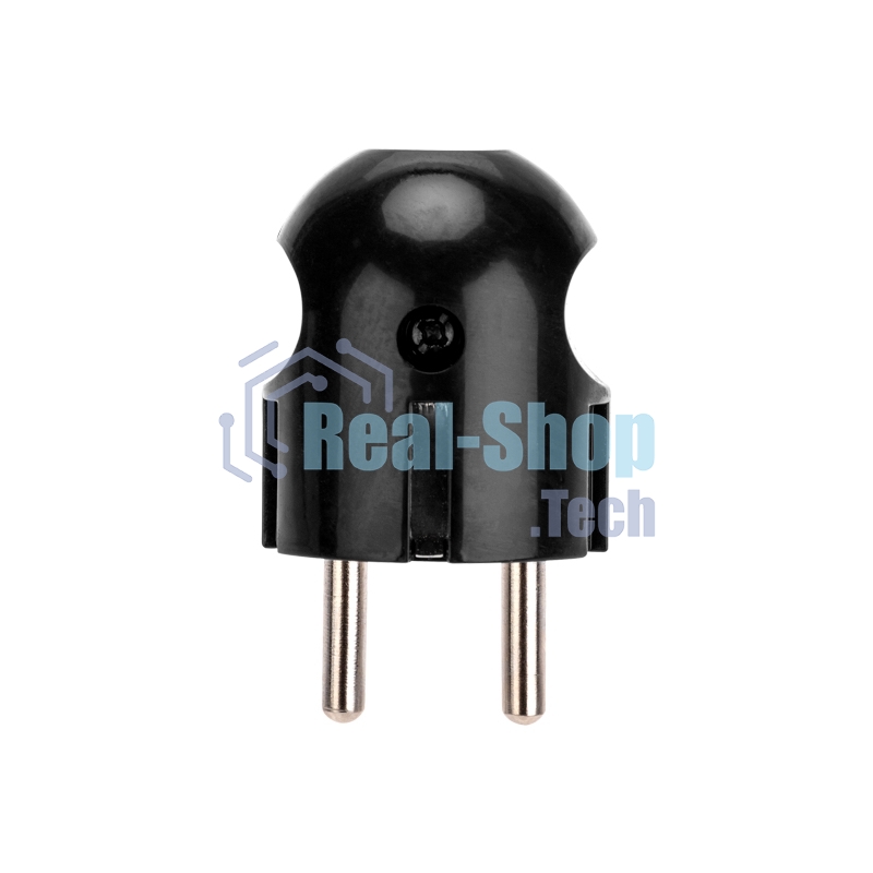 Вилка Евро Rexant прямая с з/к 16А черная