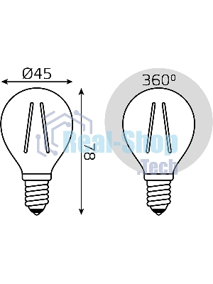 Лампа светодиодная филаментная Gauss Filament 10Вт цок.: E14 шар св. свеч. бел. нейт. (упак.: 10 шт)