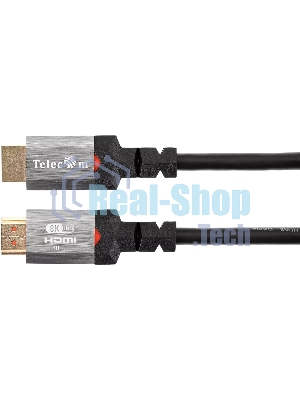 Кабель Telecom TCG365-1M HDMI 19M/M,ver. 2.1, 8K@60 Hz 1m метал разъемы, Telecom TCG365-1M