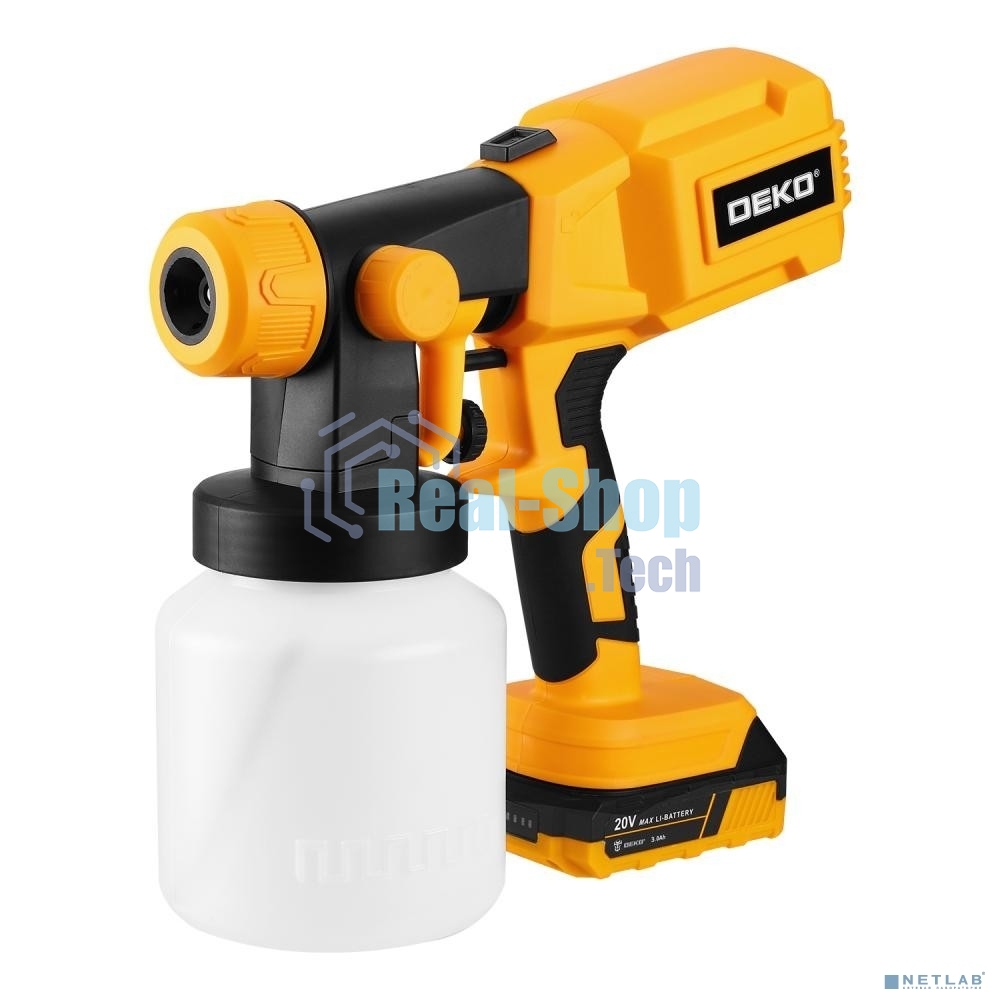 Краскопульт электрический аккумуляторный DEKO SG20DK, 20В, 800 мл, 1x3.0А·ч 083-1133