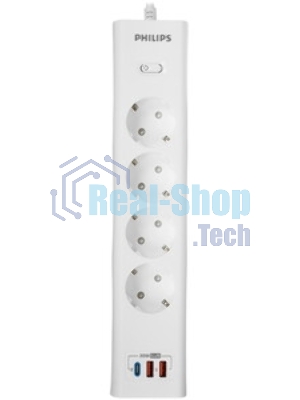 Сетевой фильтр Philips CHP8246WB/51 3м, 4 розетки, белый