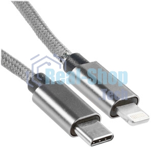 Кабель Rexant Type-C - Lightning PD/1м/nylon/gray