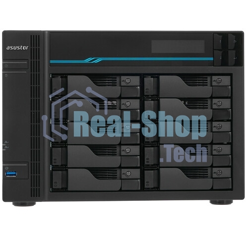Сетевое хранилище ASUSTOR AS7110T 10-Bay NAS/Media player/Intel Xeon E-2224 3.4GHz up to 4.6GHz(Quad-Core), 8Gb SO-DIMM DDR4, noHDD(HDD,SSD),/10x1GbE+3x2,5Gbe(LAN)/3xUSB3.2,HDMI/M.2/4ip camera license; 90IX01D1-BW3S1