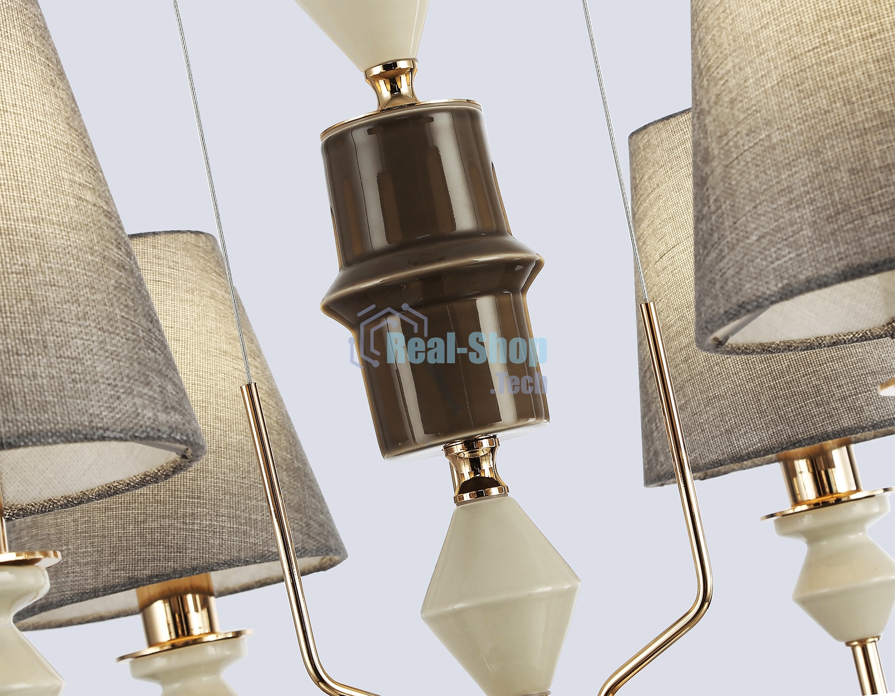 Люстра Ambrella light LH75401/6 GD/GR золото/серый E14*6 max 40W D700*1260
