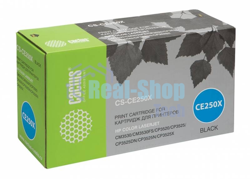 Картридж лазерный Cactus CS-CE250X черный (10500 стр.) для HP Color LaserJet CM3530, CM3530fs MFP, CP3520, CP3525, CP3525dn, CP3525n, CP3525x