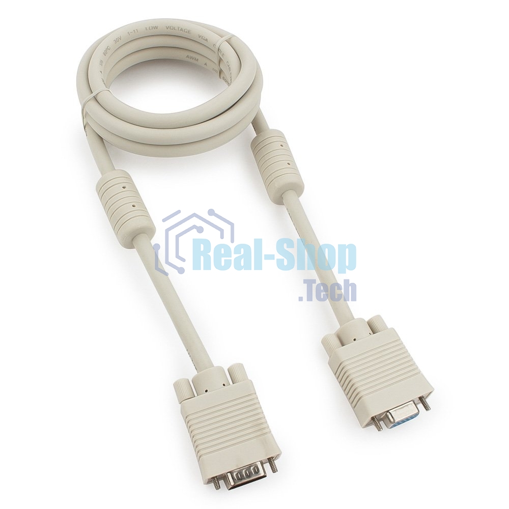 Кабель Gembird CC-PPVGAX-6,Кабель удлинитель VGA Premium,1.8м,15M/15F,тройн. экран,феррит. кольца,пакет
