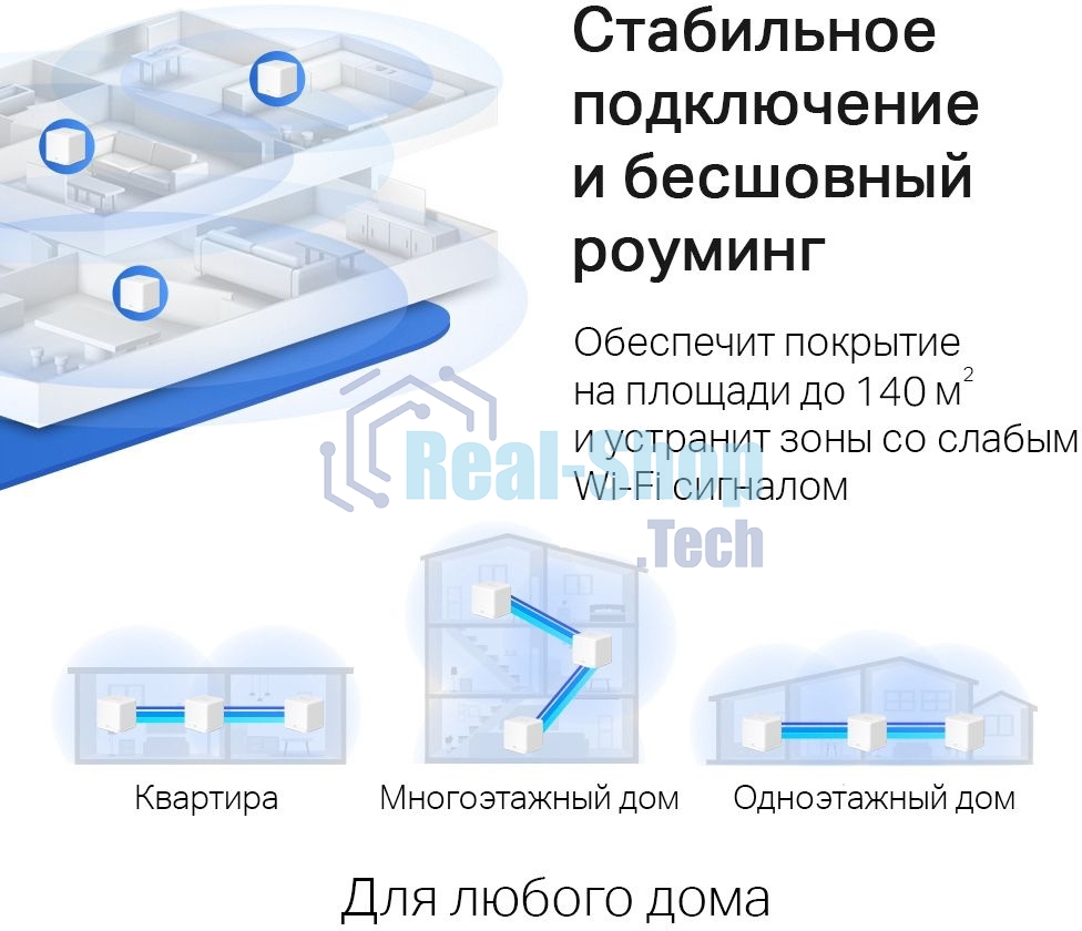 Бесшовный Mesh роутер Mercusys Halo H30G(3-pack) AC1300 10/100/1000BASE-TX