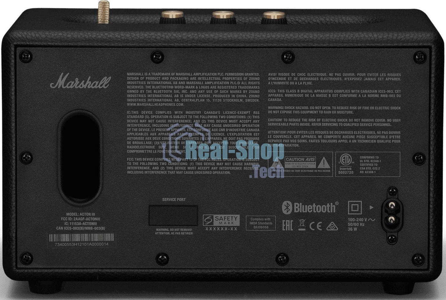 Колонка портативная Marshall Acton III черный/золотистый 60W 2.1 BT/3.5Jack 10м