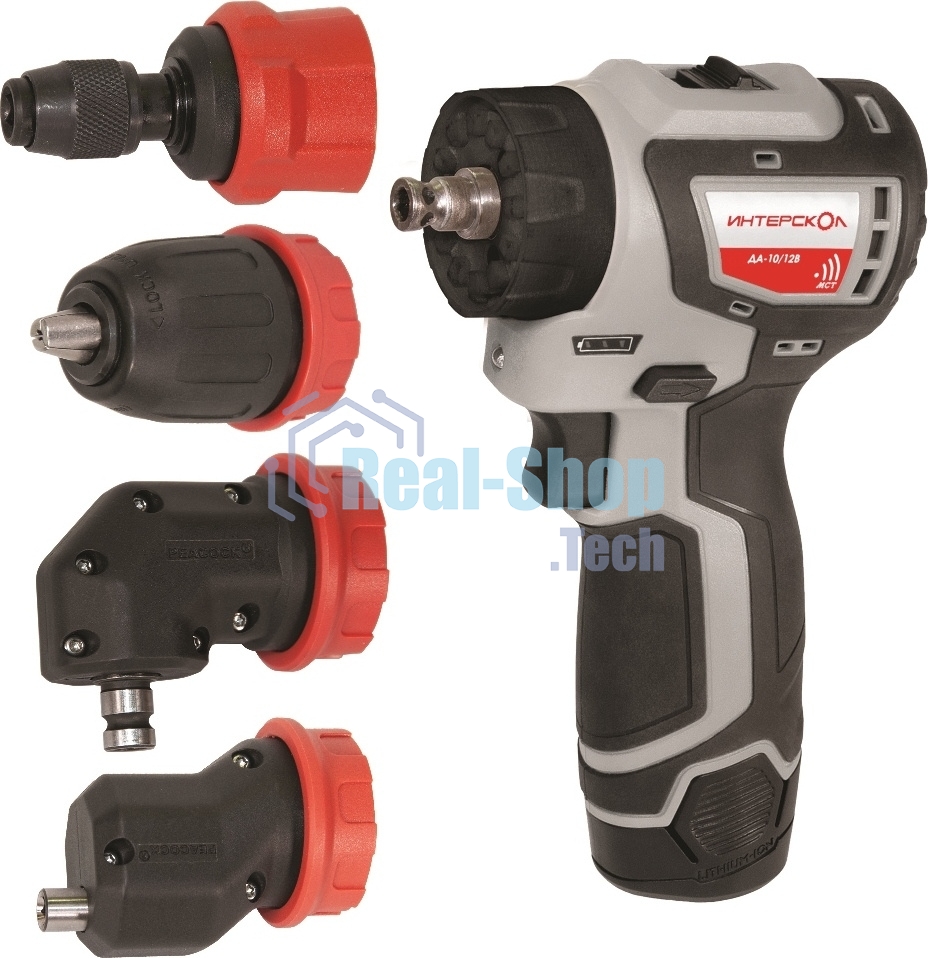 Дрель-шуруповерт аккумуляторная ИНТЕРСКОЛ ДА-10/12В 36, Аккумуляторная, 12В, 2 АКБ