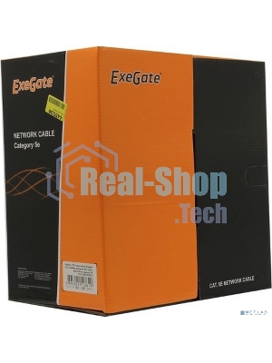 Кабель ExeGate UTP 4 пары кат.5e CCA, 24AWG, внешн., без троса, бухта 305м, черный, PE