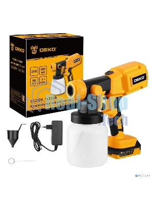 Краскопульт электрический аккумуляторный DEKO SG20DK, 20В, 800 мл, 1x3.0А·ч 083-1133