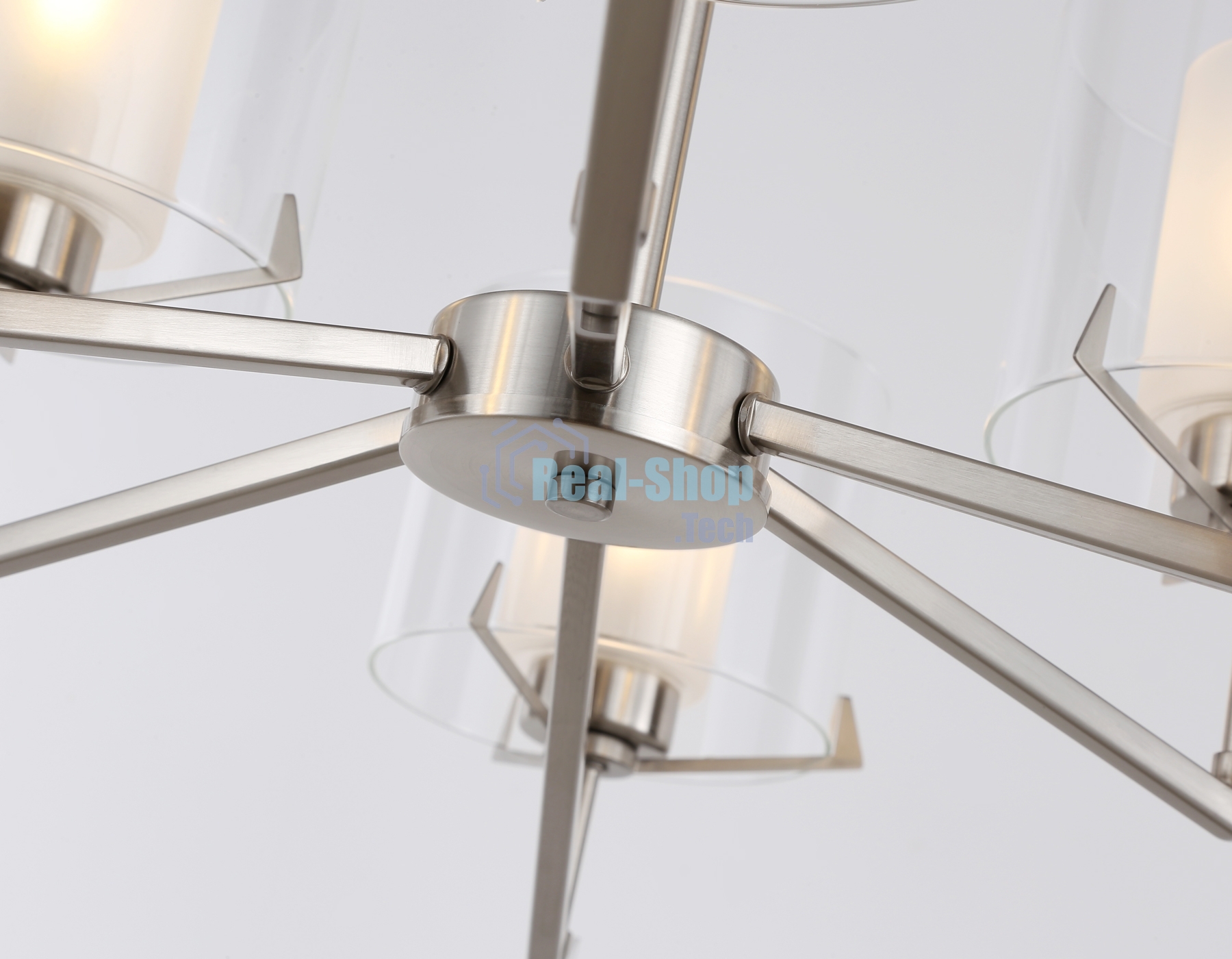 Люстра Ambrella light LH57002/6 SN/FR никель/белый матовый E14/6 max 40W D850*420