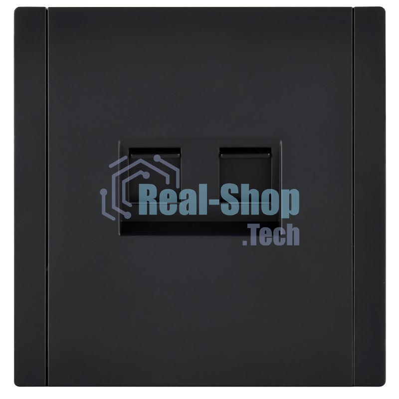 Розетка компьютерная двойная RJ45 кат.6 FP134 черный FORTE&PIANO