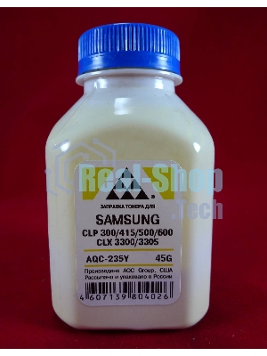 Тонер Samsung CLP 300/315/320/325/360/415/500/510/600/610/660/CLX3300/3305 Yellow, (фл.45г.) AQC фас. Россия