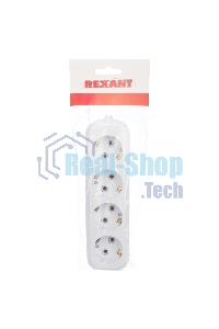 Колодка 4 гнезда c заземлением Rexant