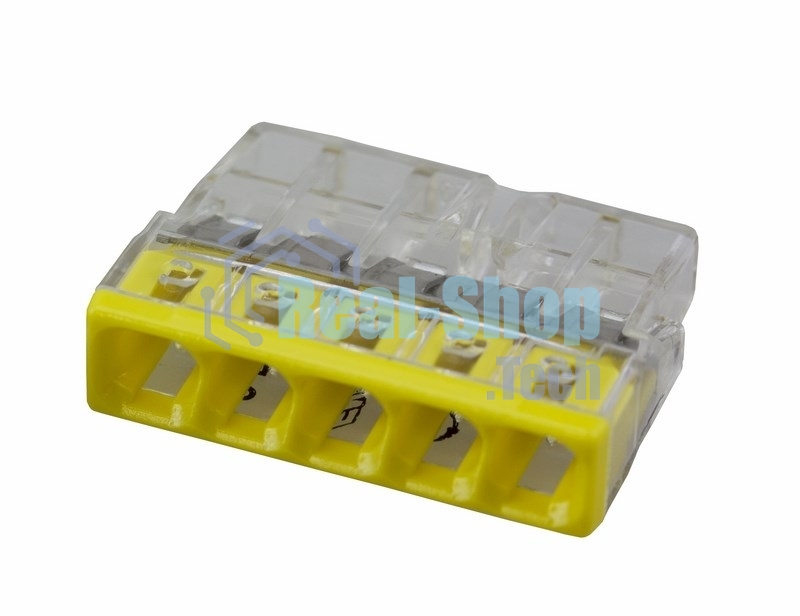 Клемма 5х(0.5-2.5мм) 5-х проводн. для распред. короб. (без п) WAGO 2273-205