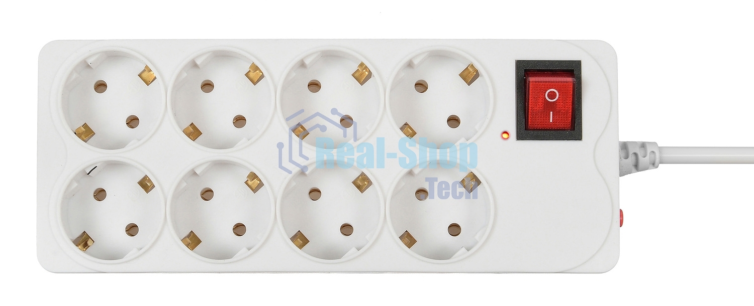 Сетевой фильтр Buro 800SH-5-W 5 м (8 розеток) белый (коробка)