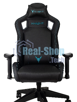 Кресло Knight Outrid Smile черный, экокожа, 120 кг, механизм качания