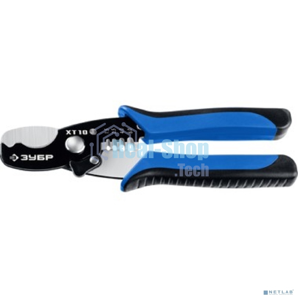 Кабелерез Зубр ХT-10 со съемником изоляции, рез до 10 мм, 22640