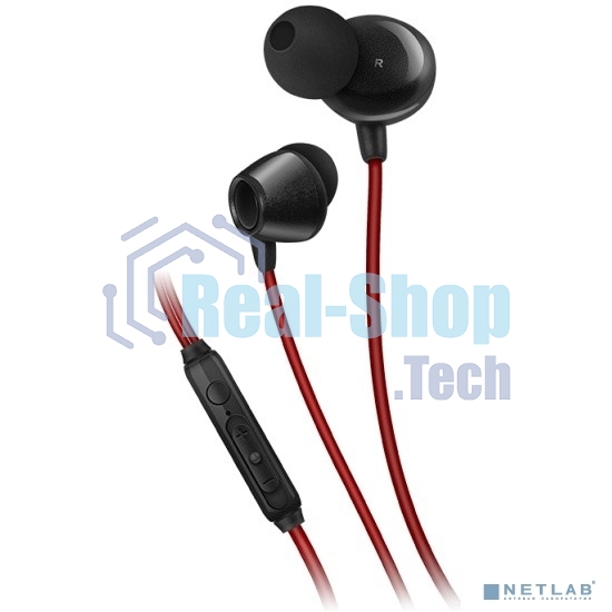 Наушники внутриканальные SVEN с микрофоном E-292M черный/красный пульт