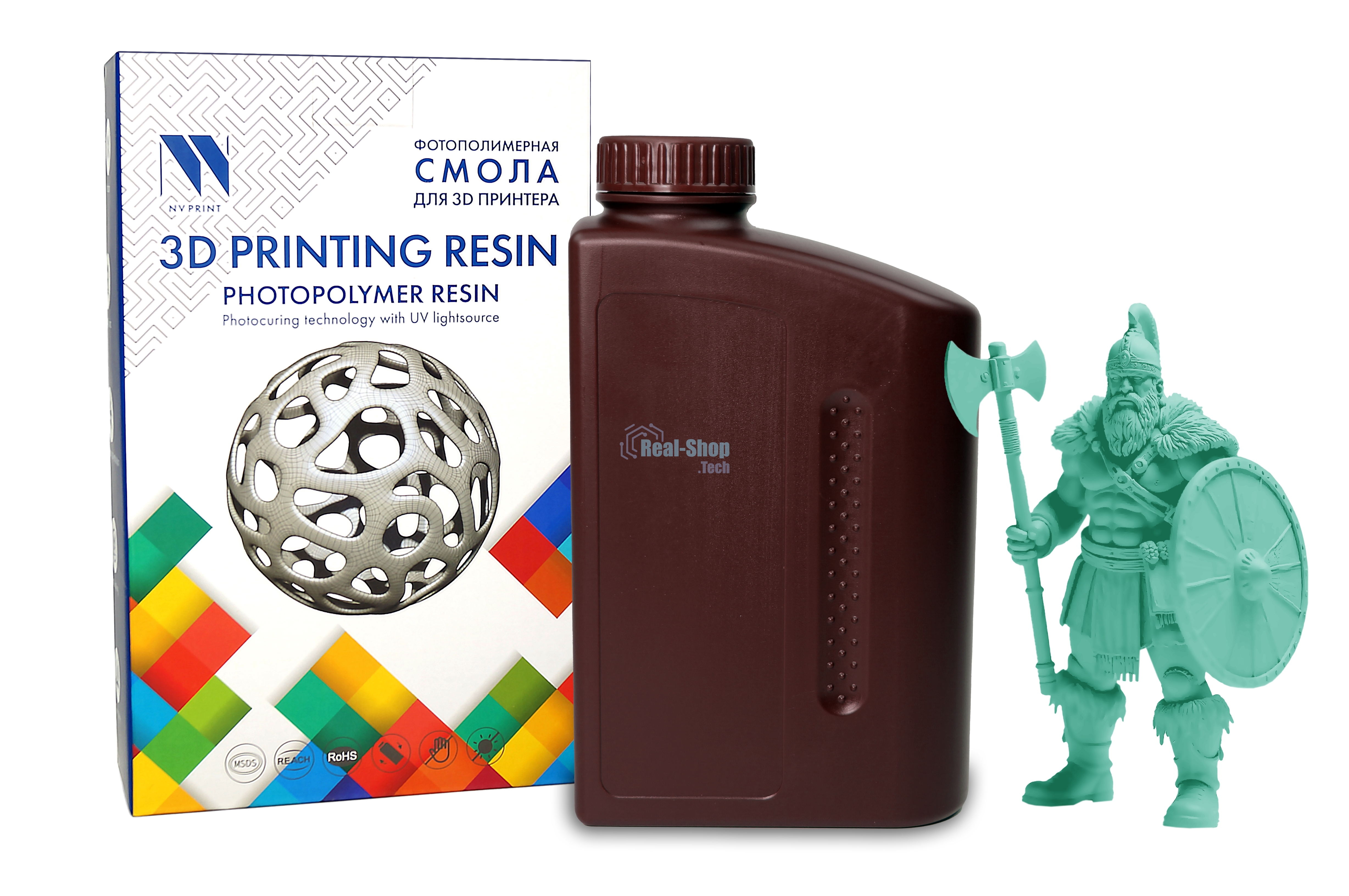 Фотополимерная смола NVPrint ABS Like Resin Green для 3D печати 1 кг (бут)