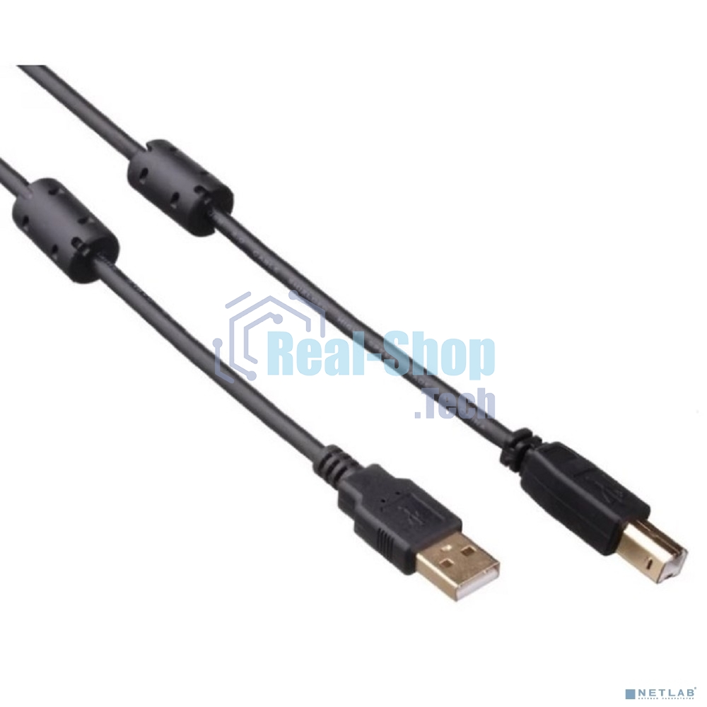 Кабель USB 2.0 ExeGate EX-CCF-USB2-AMBM-4.5 (Am/Bm, 4,5м, 2 фильтра)
