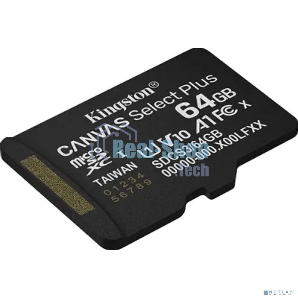 Флеш карта Micro SecureDigital 64Gb Kingston Canvas Select Plus Gen3 100Mb/s A1, без адаптера