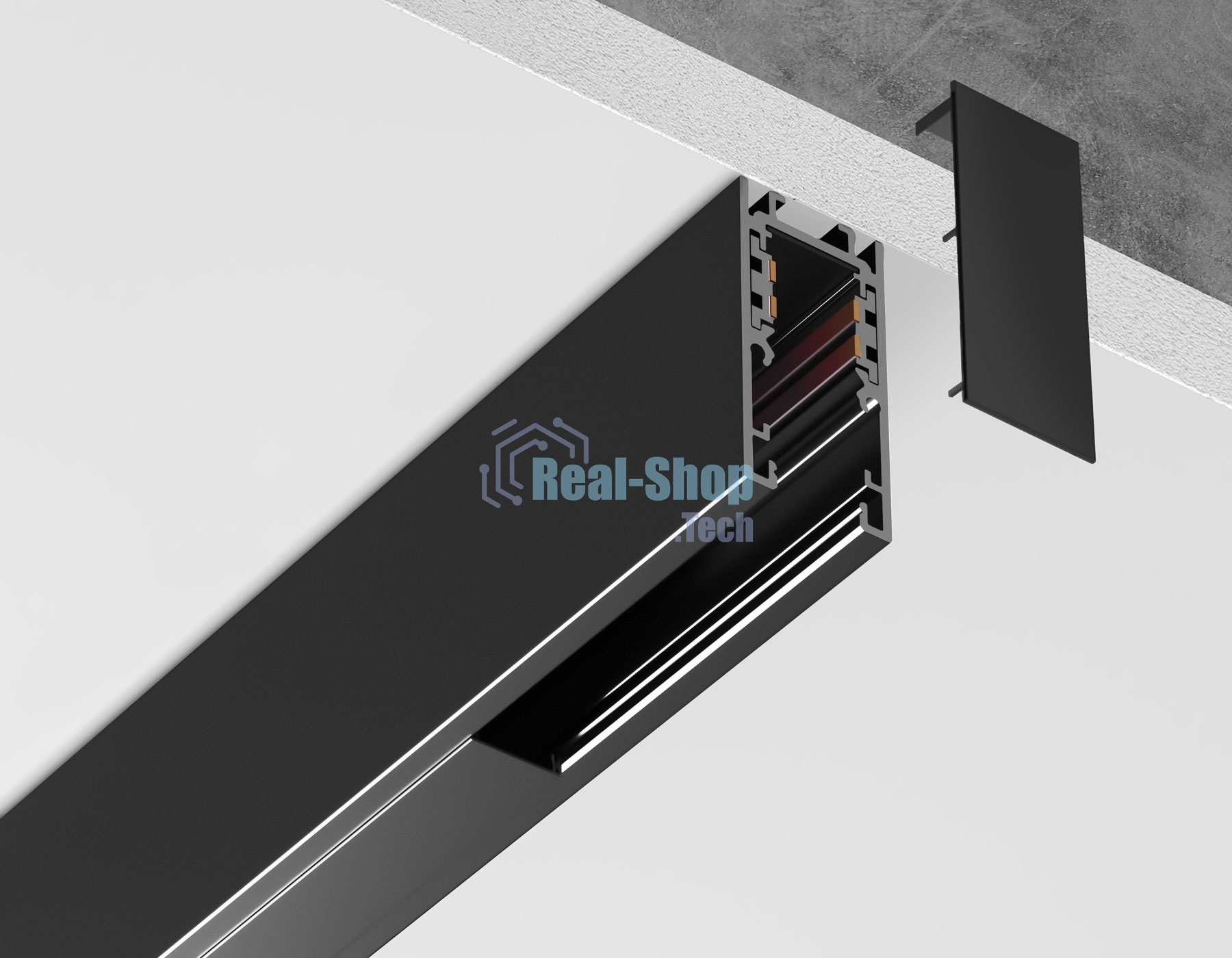Шинопровод GL1915 BK черный IP20 48V 2000*21*43