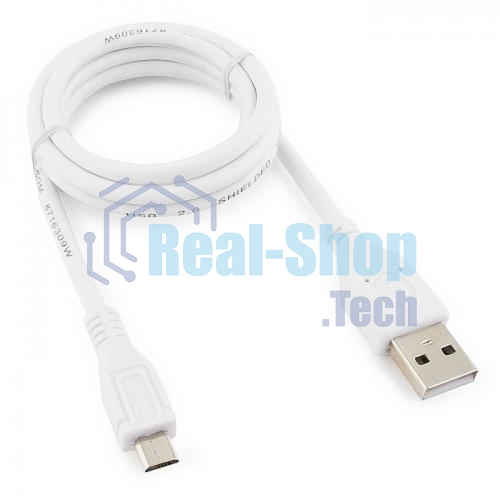 Кабель USB2.0 Pro Cablexpert CCP-mUSB2-AMBM-W-1M, AM/microBM 5P, 1м, экран, белый, пакет