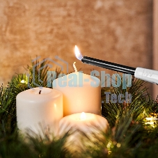 Бытовая газовая пьезозажигалка с классическим пламенем многоразовая (1 шт.) белая СК-306 Сокол