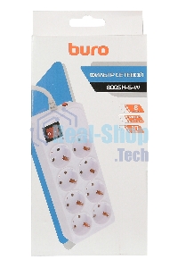 Сетевой фильтр Buro 800SH-5-W 5 м (8 розеток) белый (коробка)