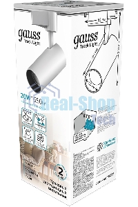 Светильник трековый цилиндр 20W 1650lm 4000K 180-240V IP20 65x210мм белый угол 24º LED