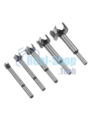 Набор сверл Форстнера по дереву Sparta 10-15-20-25-35 мм, 5 шт, в дерев. боксе, цилин. хвостовик