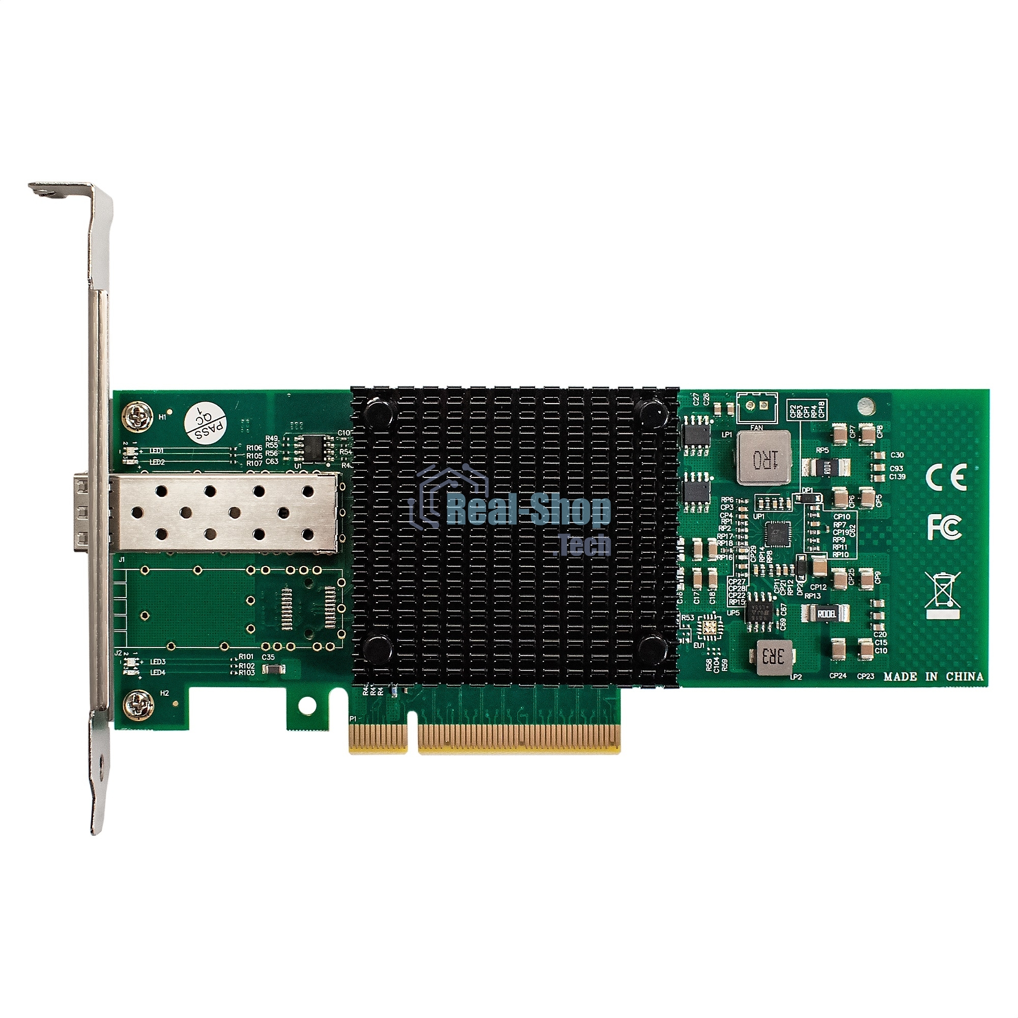 Сетевой адаптер ExeGate EXE-X520-DA1 (PCI-E x8 v3.0, порты 1xSFP+ 10Gb/s (10/5/2.5/1Gb/s, 100Mb/s), Server NIC Intel Chipset JL82599EN)