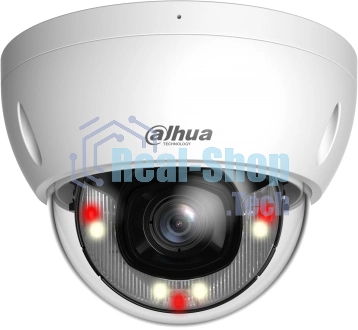 Уличная купольная IP-видеокамера Dahua DH-IPC-HDBW2449EP-S-IL-0280B Smart Dual Light с ИИ 4Мп, 1/2.9” CMOS, объектив 2.8мм, видеоаналитика, ИК до 30м, LED до 30м, IP67, корпус: металл