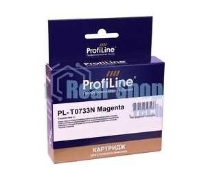 Картридж струйный ProfiLine PL-0733N для принтеров Epson StylusCX3900/CX3905/CX4900/CX4905/CX5500/CX5501/CX5505/CX5510/CX5600/CX5900/CX6900F/CX7300/CX7310/CX8300/CX9300F/C79/C90/C92/C110/TX200/TX209/TX210/TX219/TX300F/TX400/TX410/TX419/TX550W/TX600FW Magenta водн