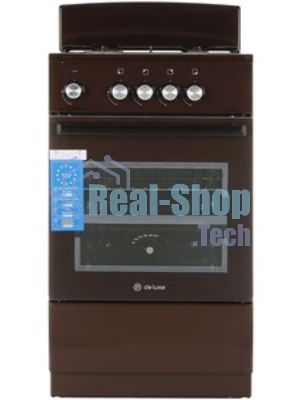 Плита газовая De Luxe 5040.48Г (Щ) 014 коричневый, конфорок 4 шт, духовка 46 л, 50 см x 85 см x 50 см