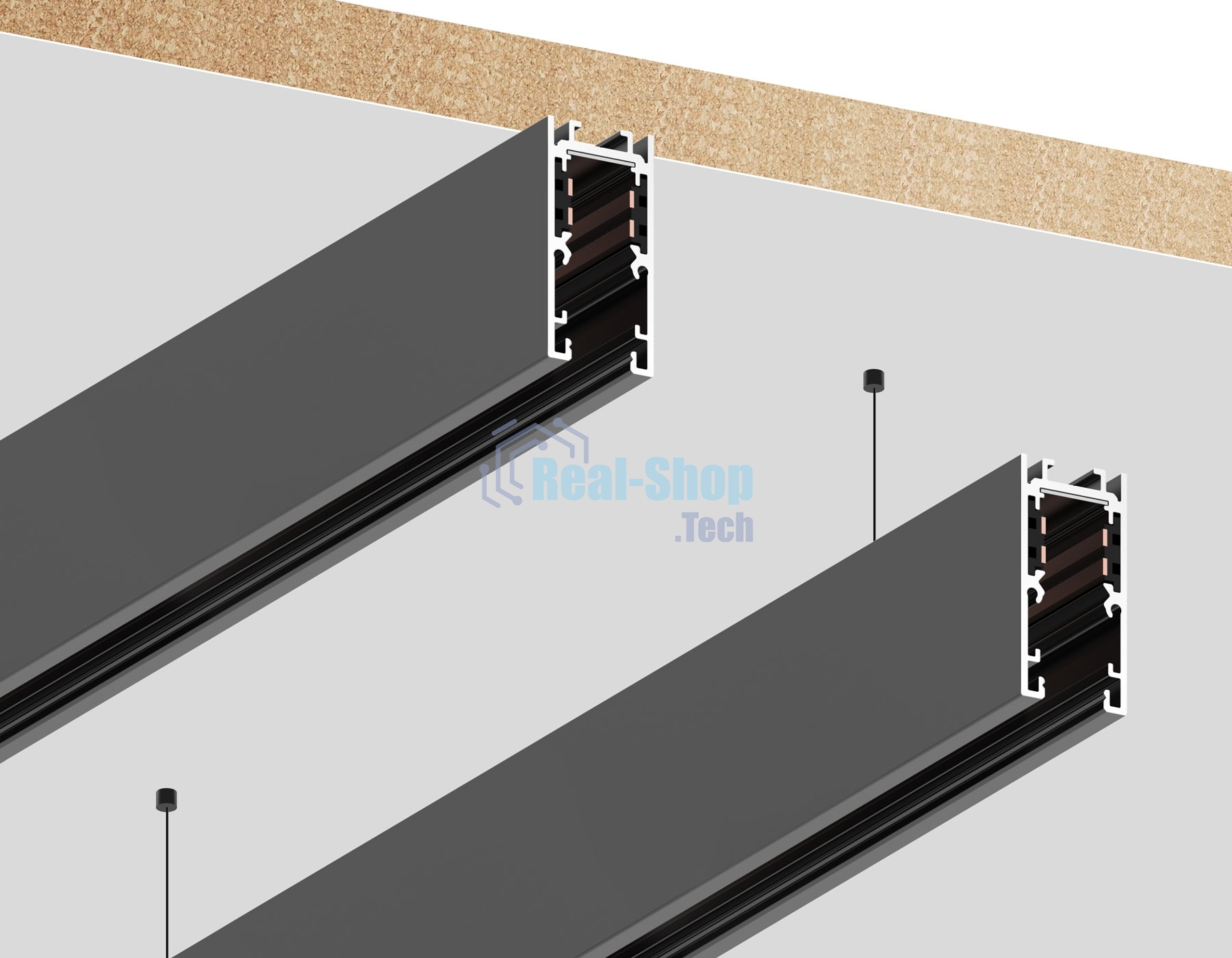 Шинопровод GL1915 BK черный IP20 48V 2000*21*43