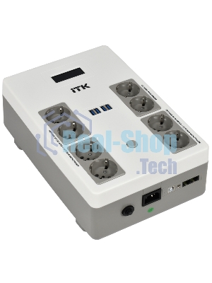 Источник бесперебойного питания ITK Electra EST8-800VA-1-001 / 800 ВА / 480Вт / 8 x CEE 7 (евророзетка)