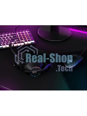 Гарнитура Acer OHR400 чёрный, беспроводная + проводная, USB/mini jack 3.5 мм, до 45 ч, подсветка