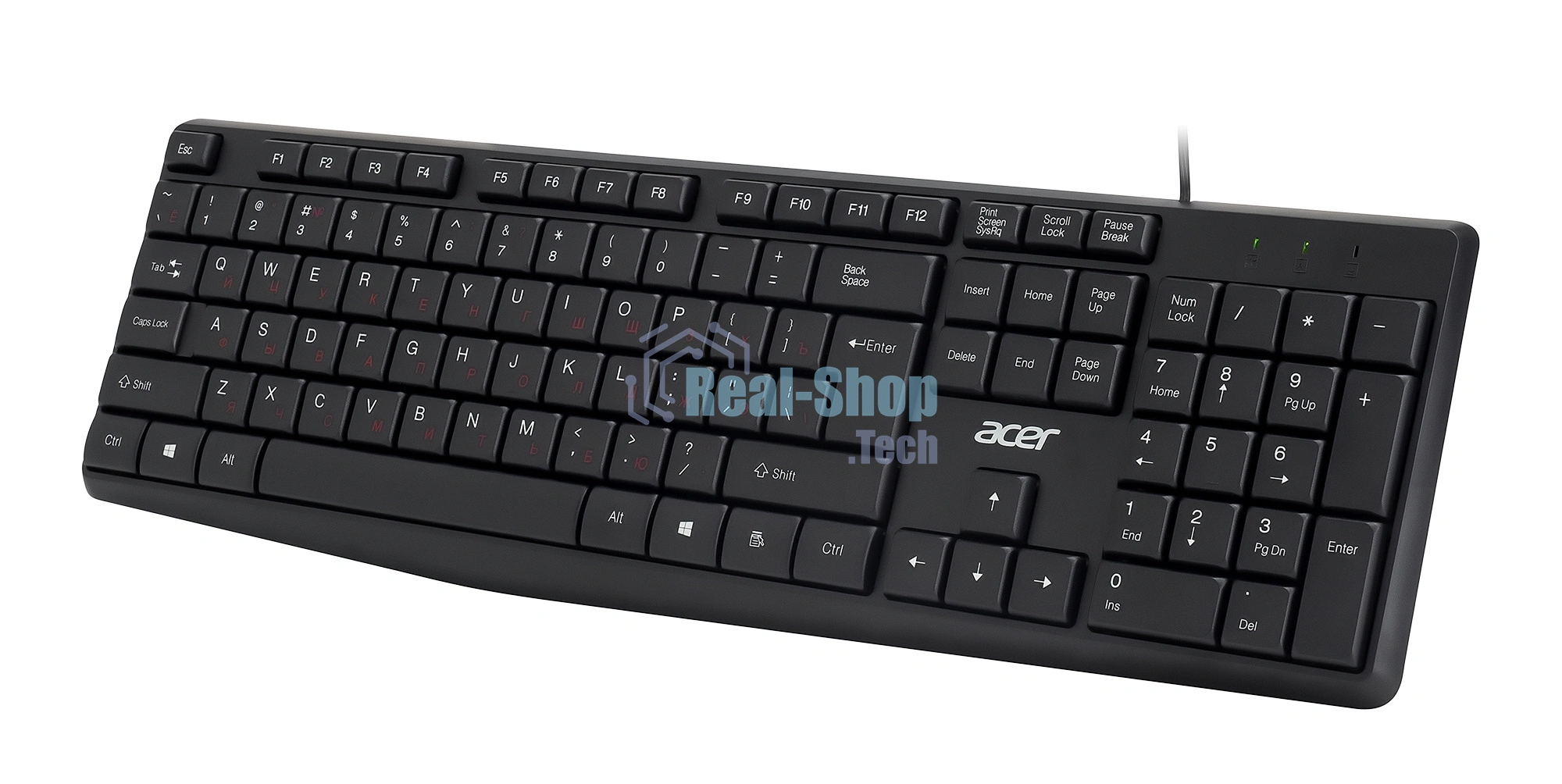 Комплект клавиатура+мышь Acer OMW141 проводной, USB, 1200 DPI, чёрный